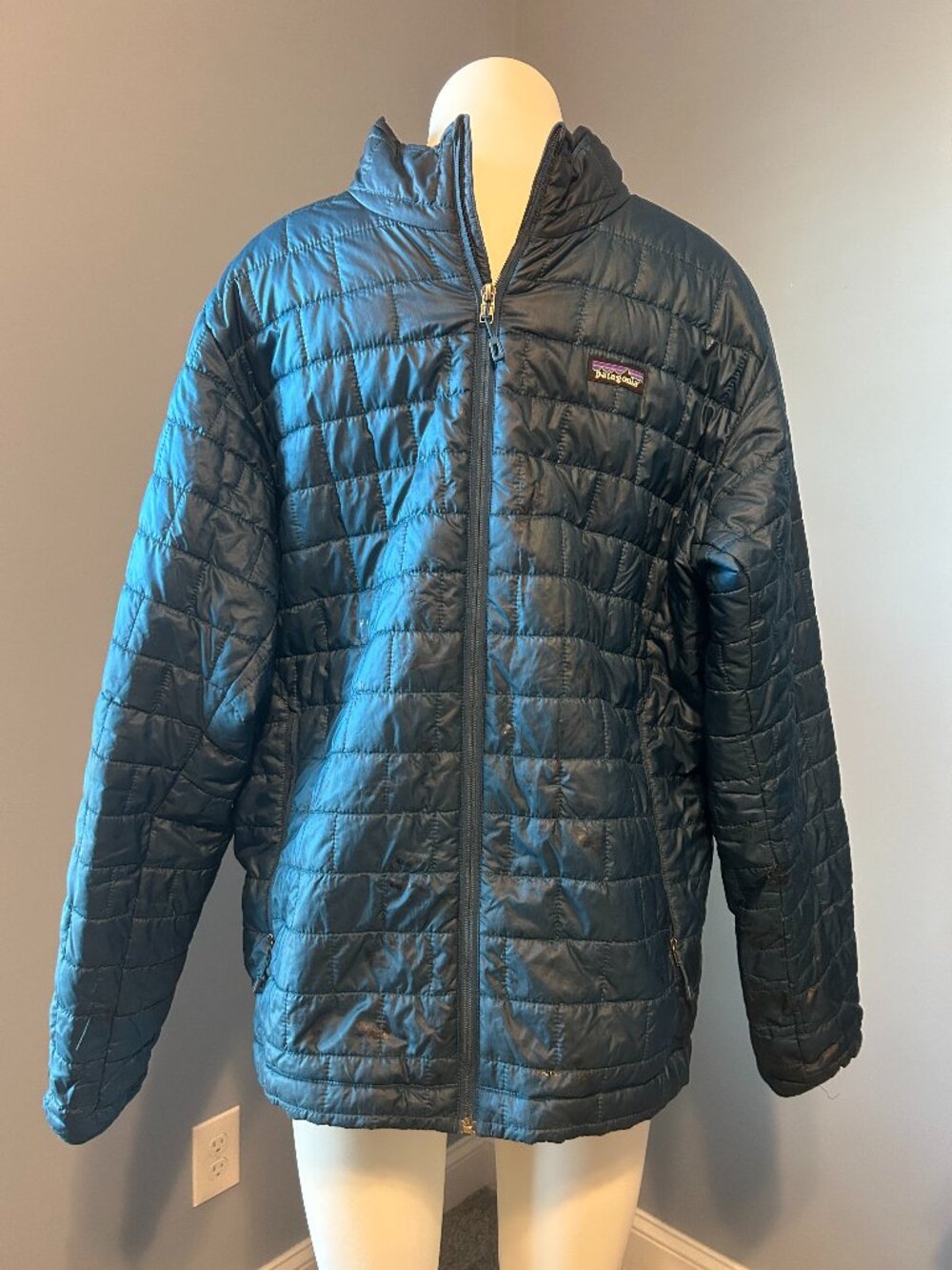 Patagonia Men’s XL Blue Quilted Lightweight Jacket Full Zip